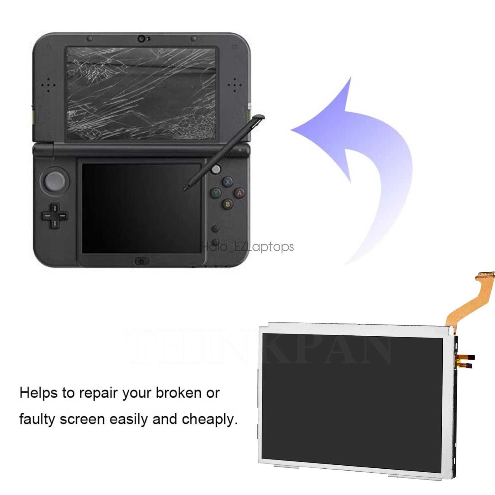 Replacement Top LCD Screen Repair For Nintendo New 3DS/New 3DS XL/3DS XL US