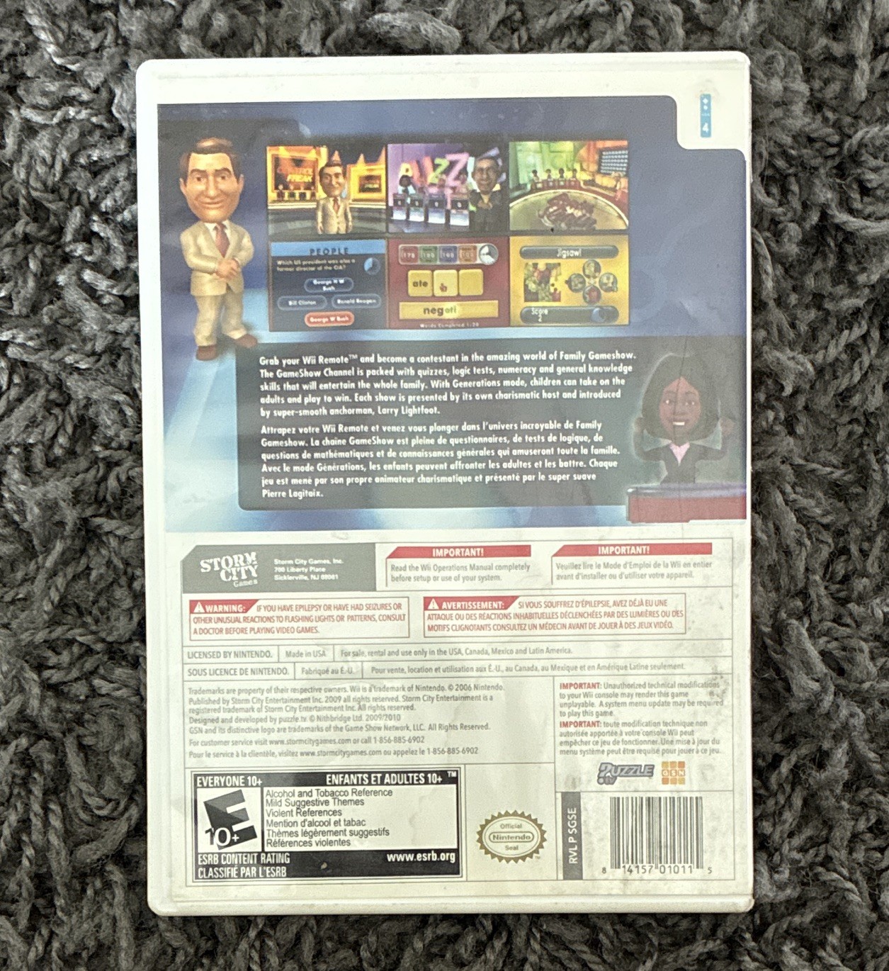 Storm City Games GSN Presents Family Gameshow Nintendo Wii 2009 E10+ NTSC