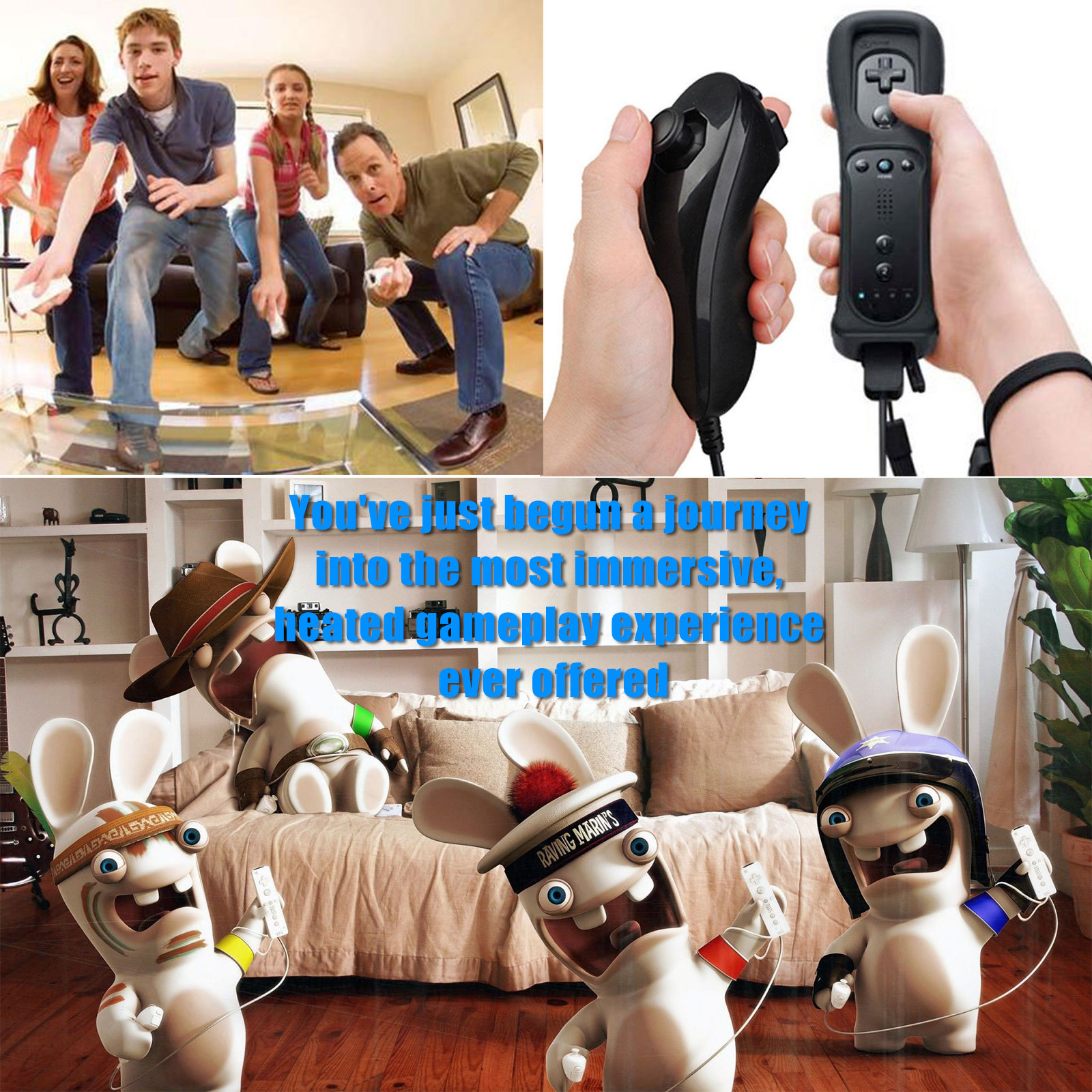 Built-in Motion Plus Remote and Nunchuck Controller Set For Wii / Wii U Console