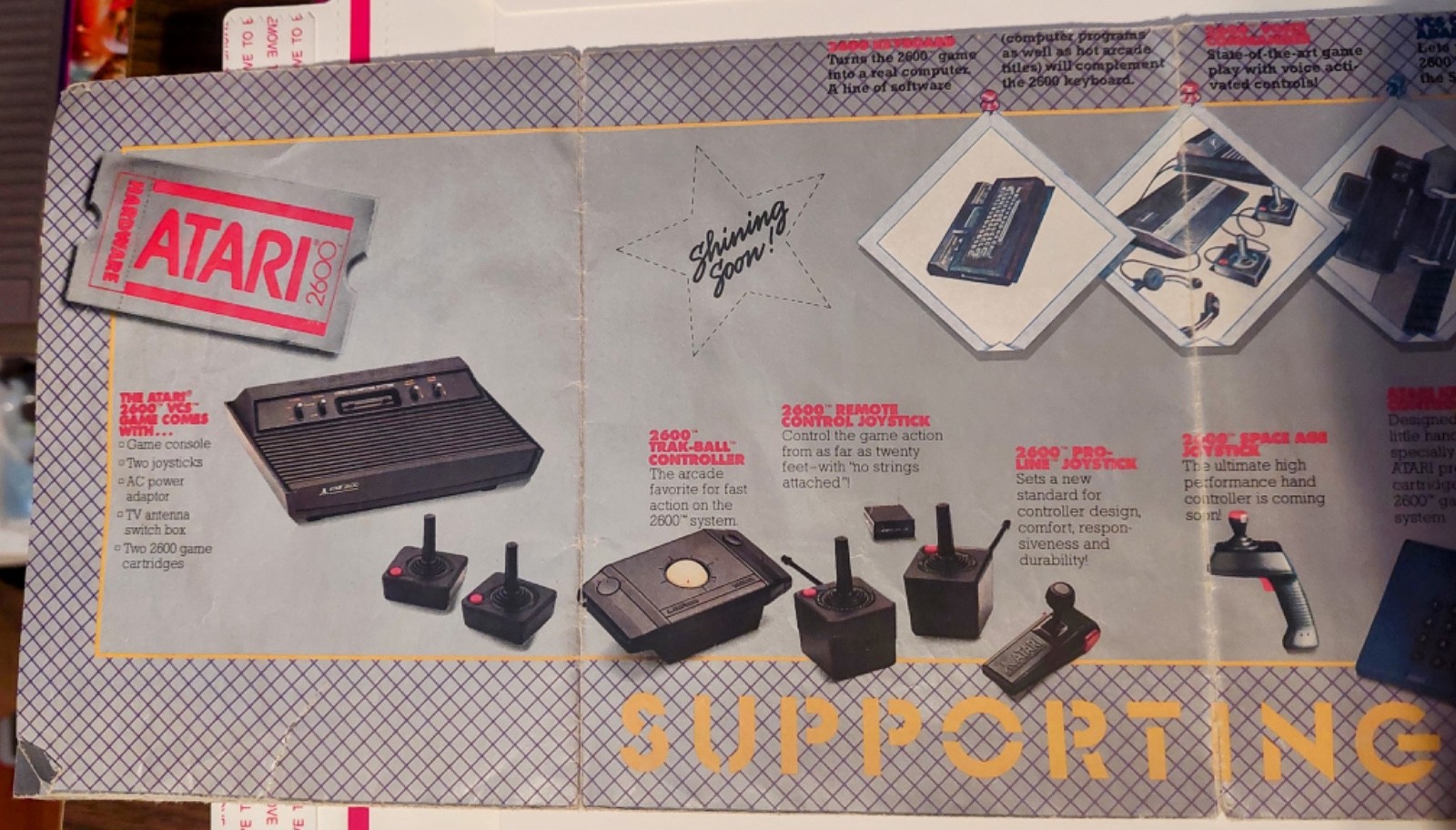 1983 ATARI GAME CATALOG: ATARI STARS – Fold-out Promo Poster Atari 2600 / 5200