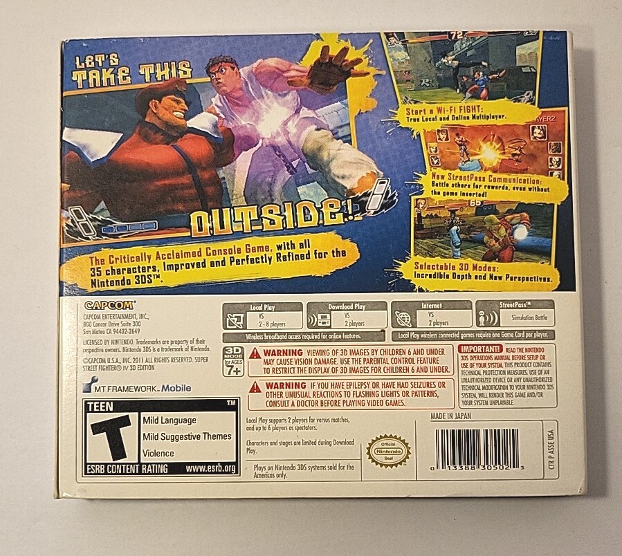 Super Street Fighter IV — 3D Edition (Nintendo 3DS, 2011) BRAND NEW