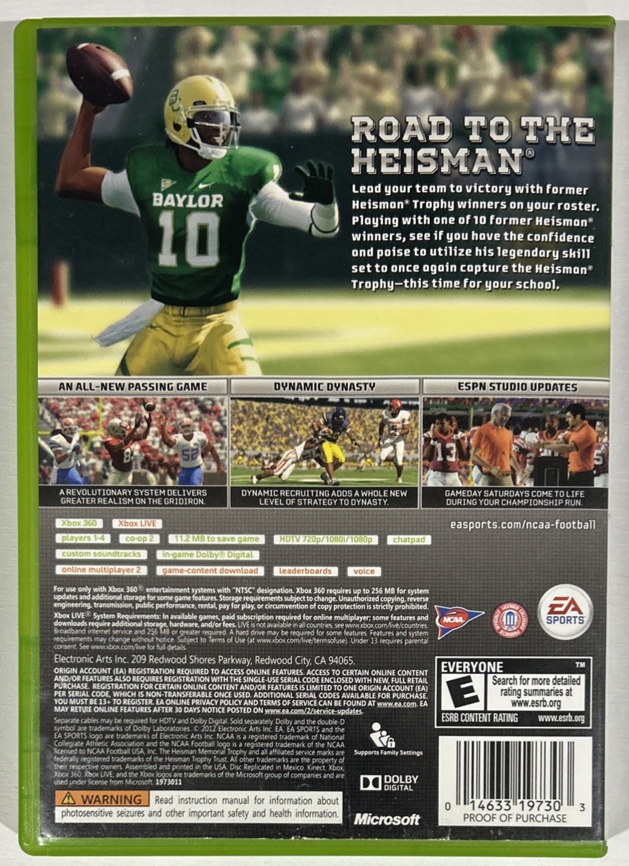 NCAA Football 13 | RGIII & Barry Sanders | Xbox 360 | CIB | Tested & Works