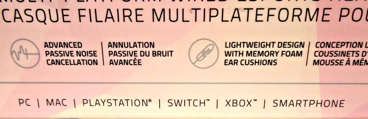 Razer BlackShark V2 X Multi-Platform Wired Gaming Pink Headset Volume Control