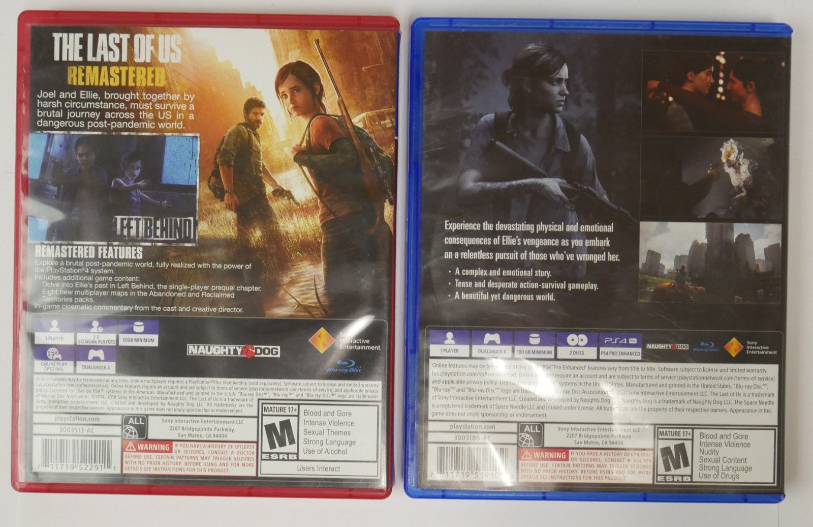 Lot of 2 The Last of Us Remastered PH and The Last of Us Part II 2 PS4