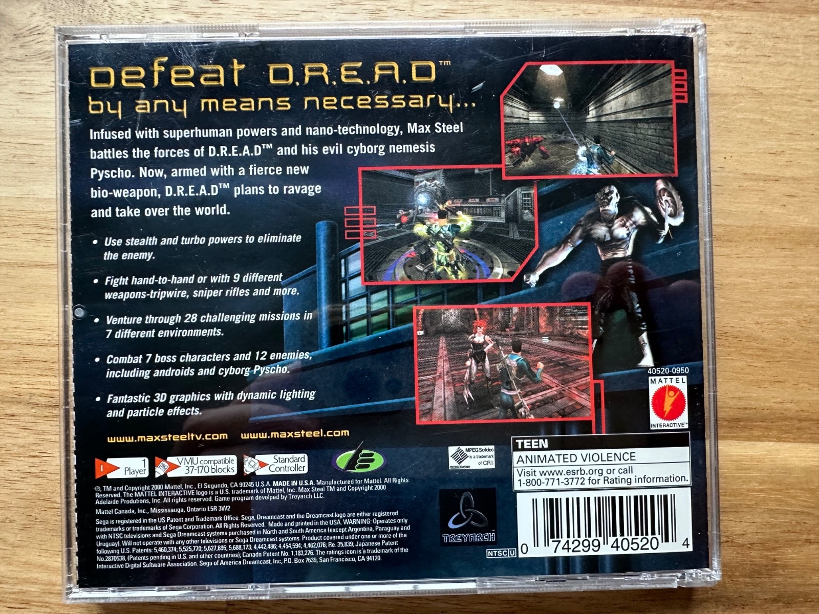 Max Steel Covert Missions For Sega Dreamcast Complete CIB