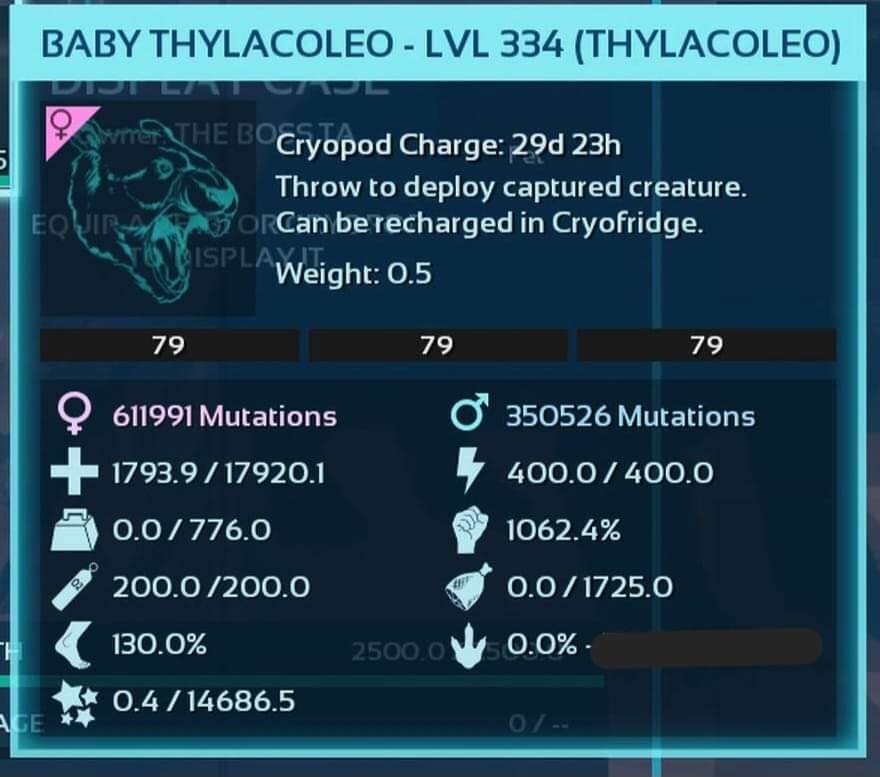 ARK ASCENDED PVE OFFICIAL PAIR BABY THYLA BLACK ID79 TOP STATUS PC/XBOX/PS5