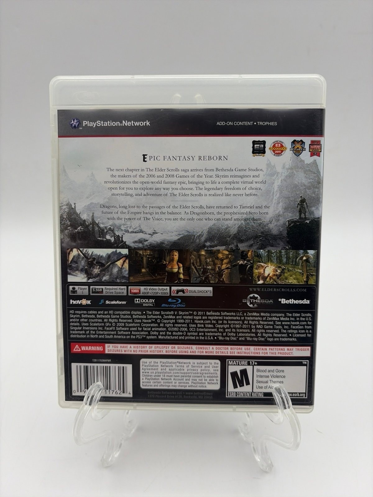 The Elder Scrolls V: Skyrim (PlayStation 3, 2011) Complete Manual & Map Tested