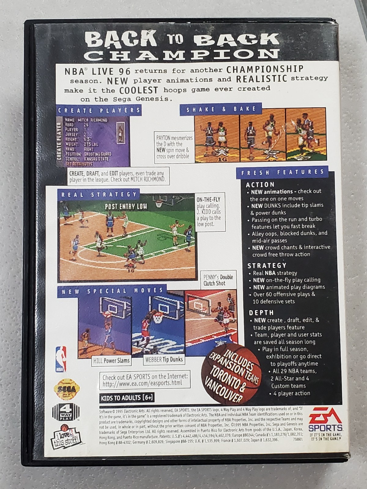 NBA Live ’96 Sega Genesis CIB TESTED AND WORKING