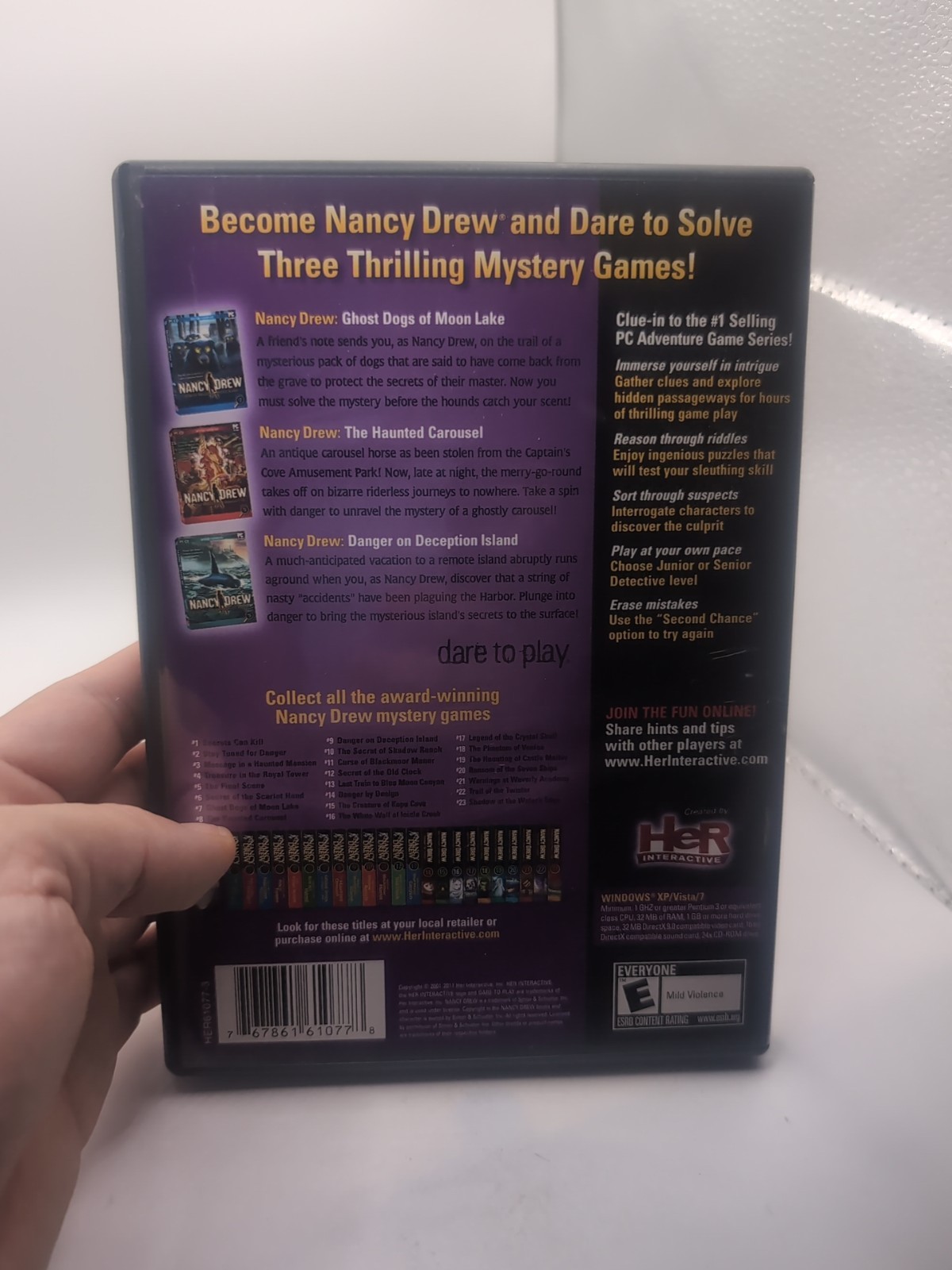 Nancy Drew Triple Threat 2 PC Complete in Box w/ Slipcover