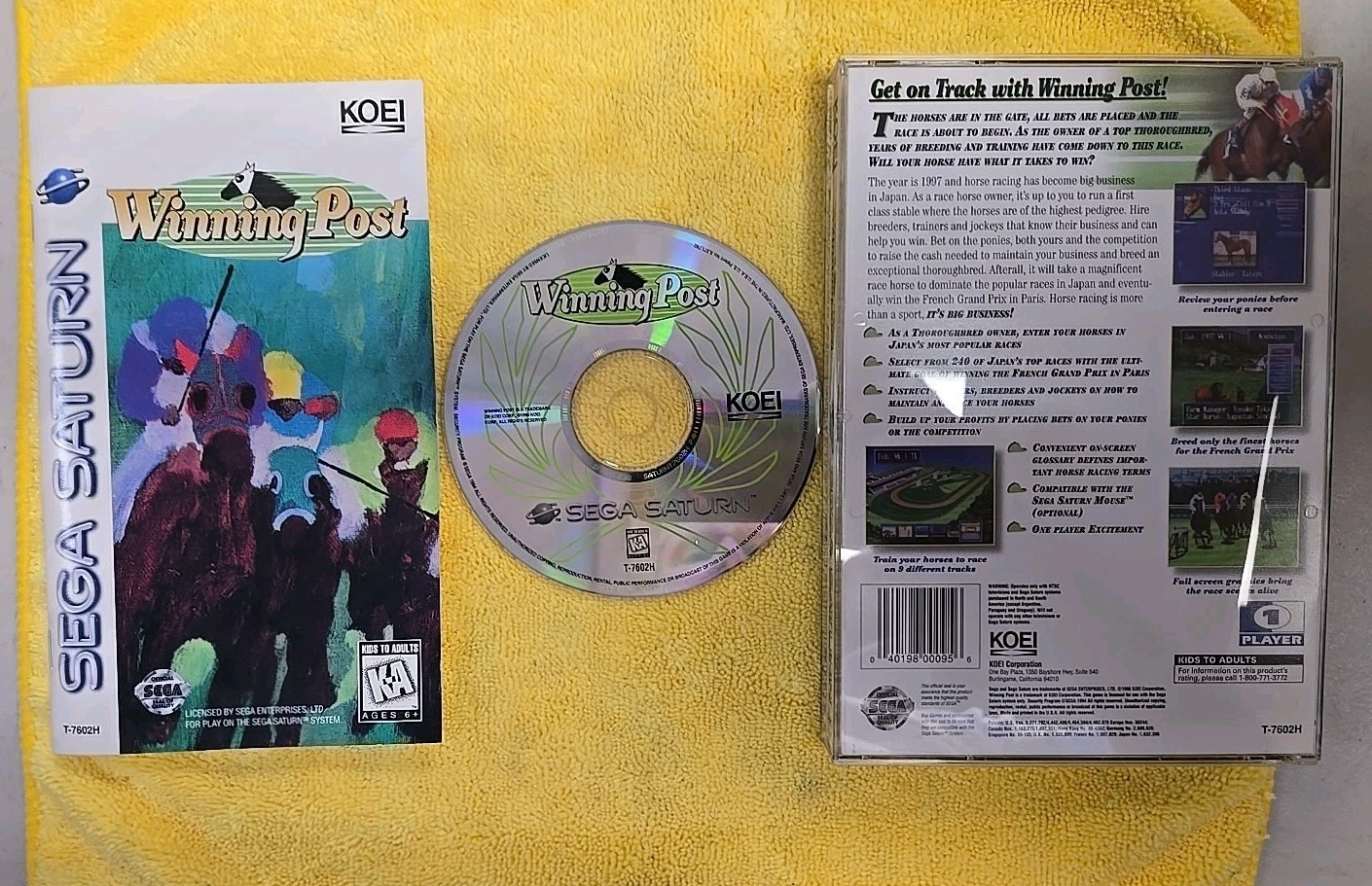Winning Post (Sega Saturn, 1996). CIB. Tested. New case. No warranty card.