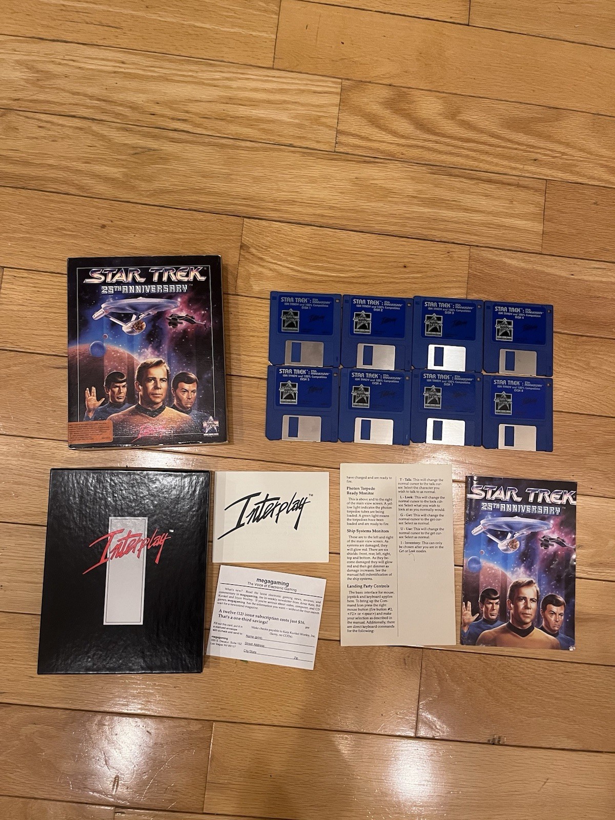 Star Trek 25th Anniversary PC Game Interplay 3.5″ Floppy Disks Big Box IBM Tandy