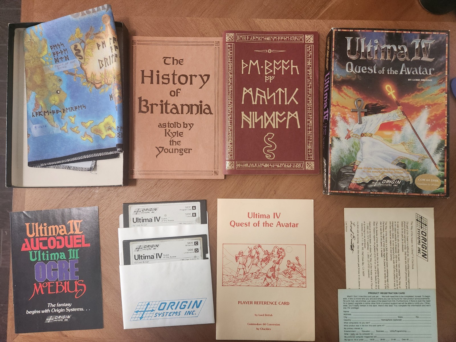Origin Systems Ultima IV: Quest of the Avatar Commodore 64 Role Playing Map