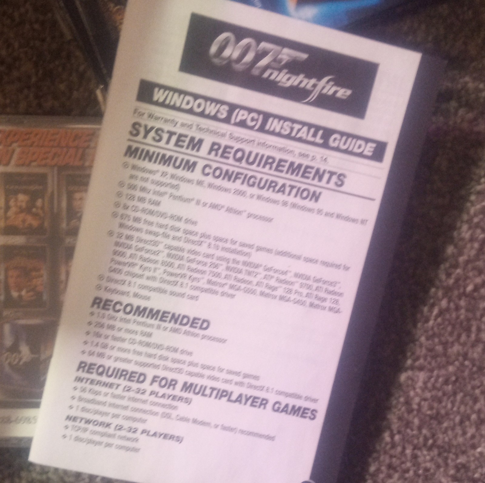 EA Games 007 Nightfire PC 2002 Multiplayer Manual Included FPS James Bond T