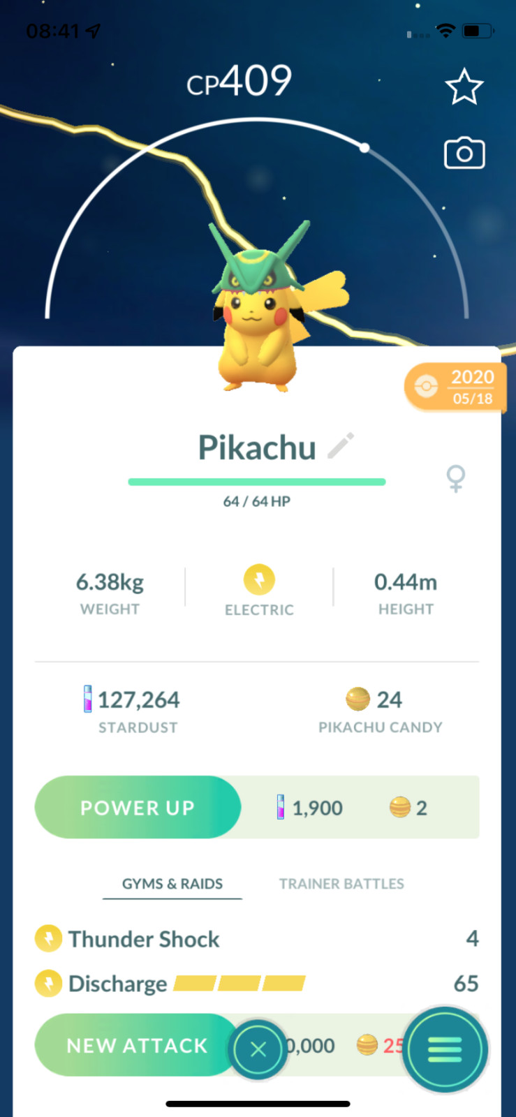 Pokemon TRADE – Pikachu with Rayquaza Hat !! Same Day trade or Following Day !