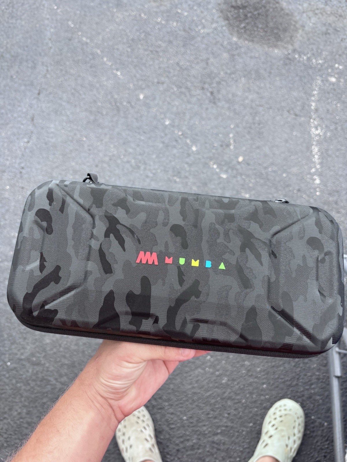 Mumba Hard Shell Carrying Case for Nintendo Switch Console, Black/Gray Camo Zip