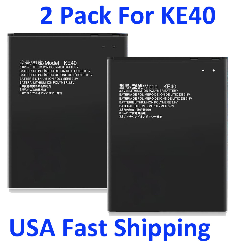 2 Pack KE40 Battery Replacement for Motorola Moto E6 XT2005 KE40 Phone 4000mAh