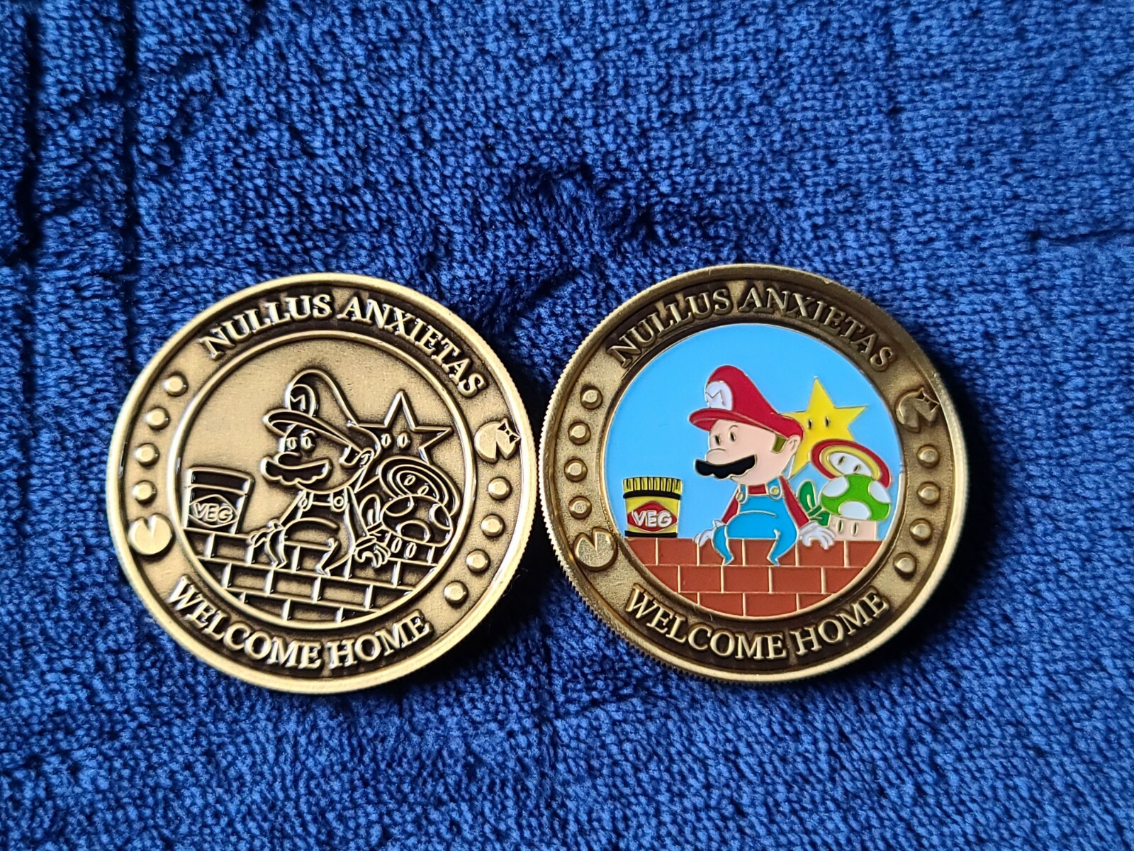 MARIO PAX Challenge Coin AUS2018 medals LOT 2 Rare Promo Nintendo Sega Namco ye
