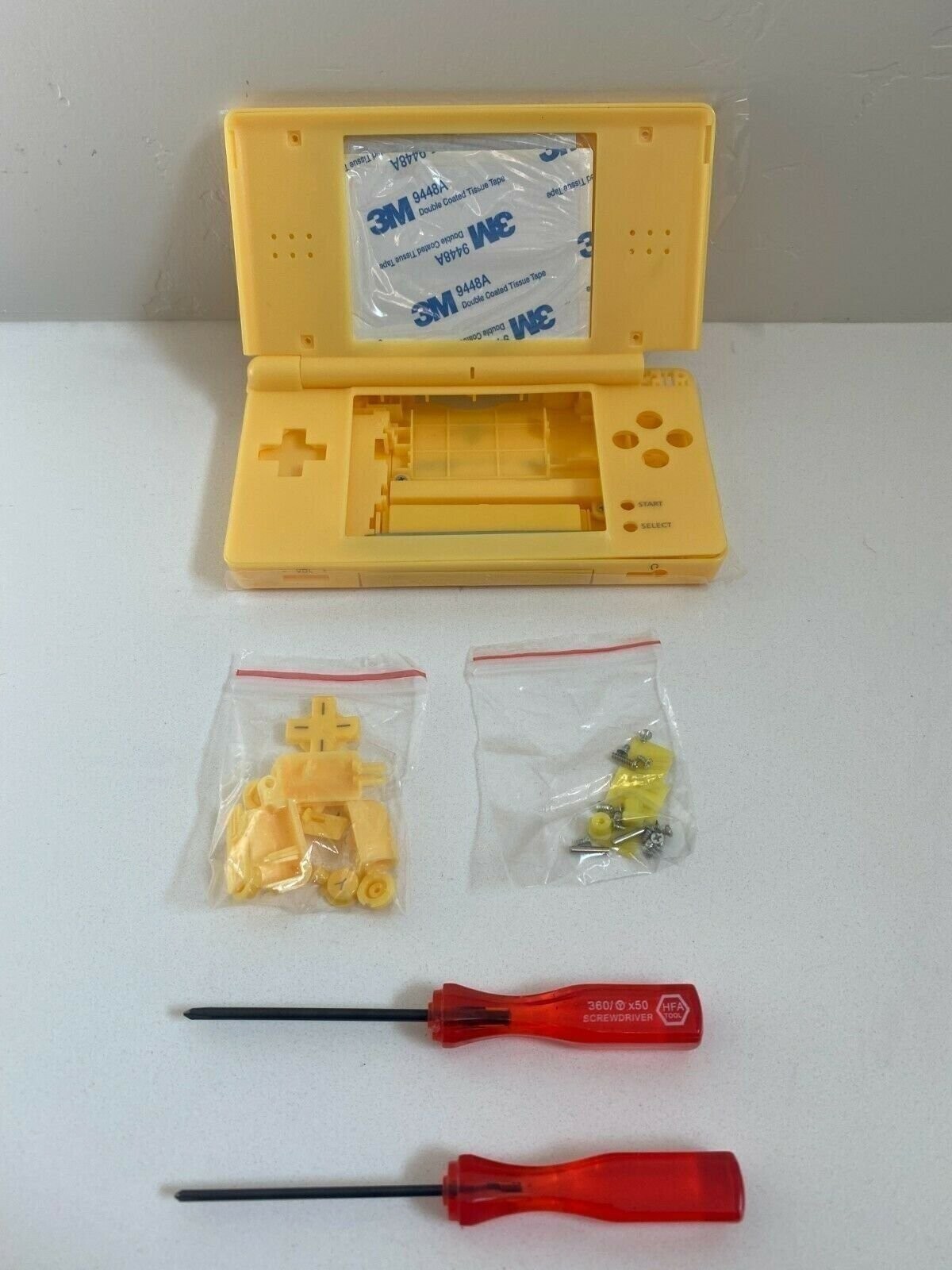 Replacement Housing for Nintendo DS Lite Glass Lens Shell Pikachu Yellow Pokemon