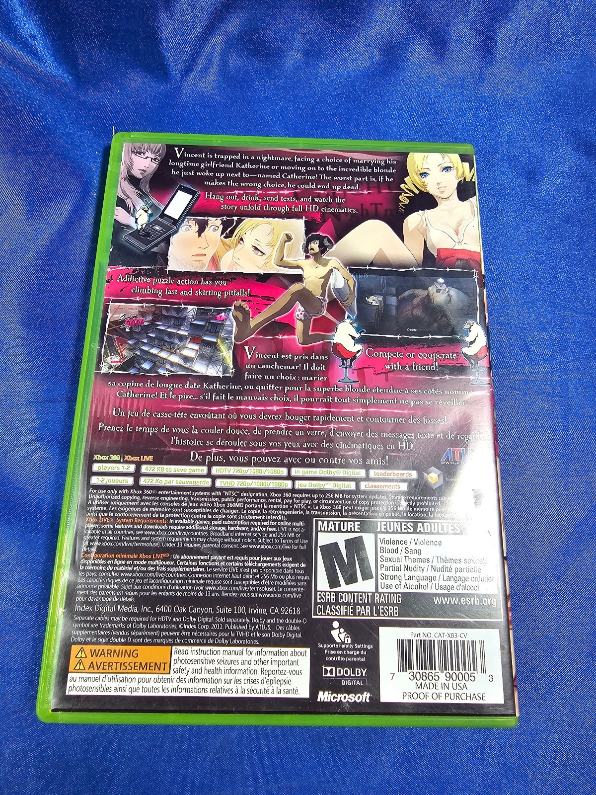 Catherine (Alternate Cover) (Microsoft Xbox 360, 2011) CIB