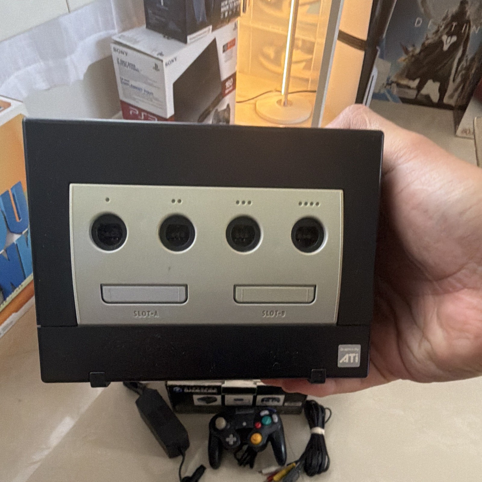 Nintendo GameCube DOL-001 Black NTSC-J Japan Console w/ Box, Controller, Cables