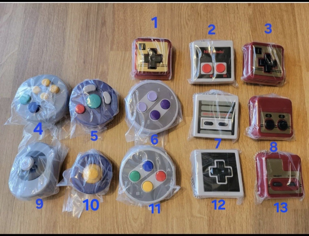 Nintendo Capsule Toy Controller Button Collection 1 & 2 Key Chain US SELLER