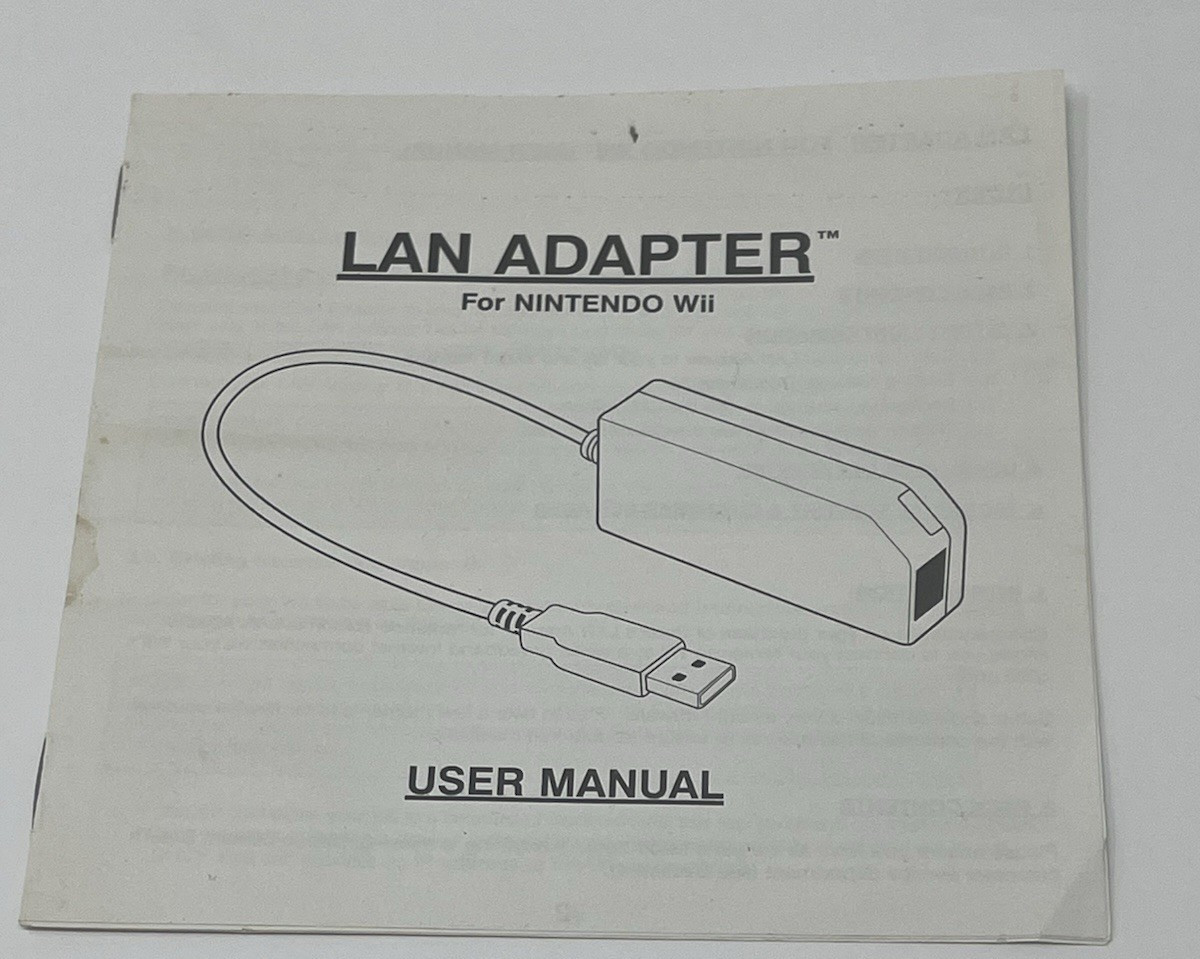 Datel Nintendo Wii LAN Adapter Instructions Booklet User Manual Only