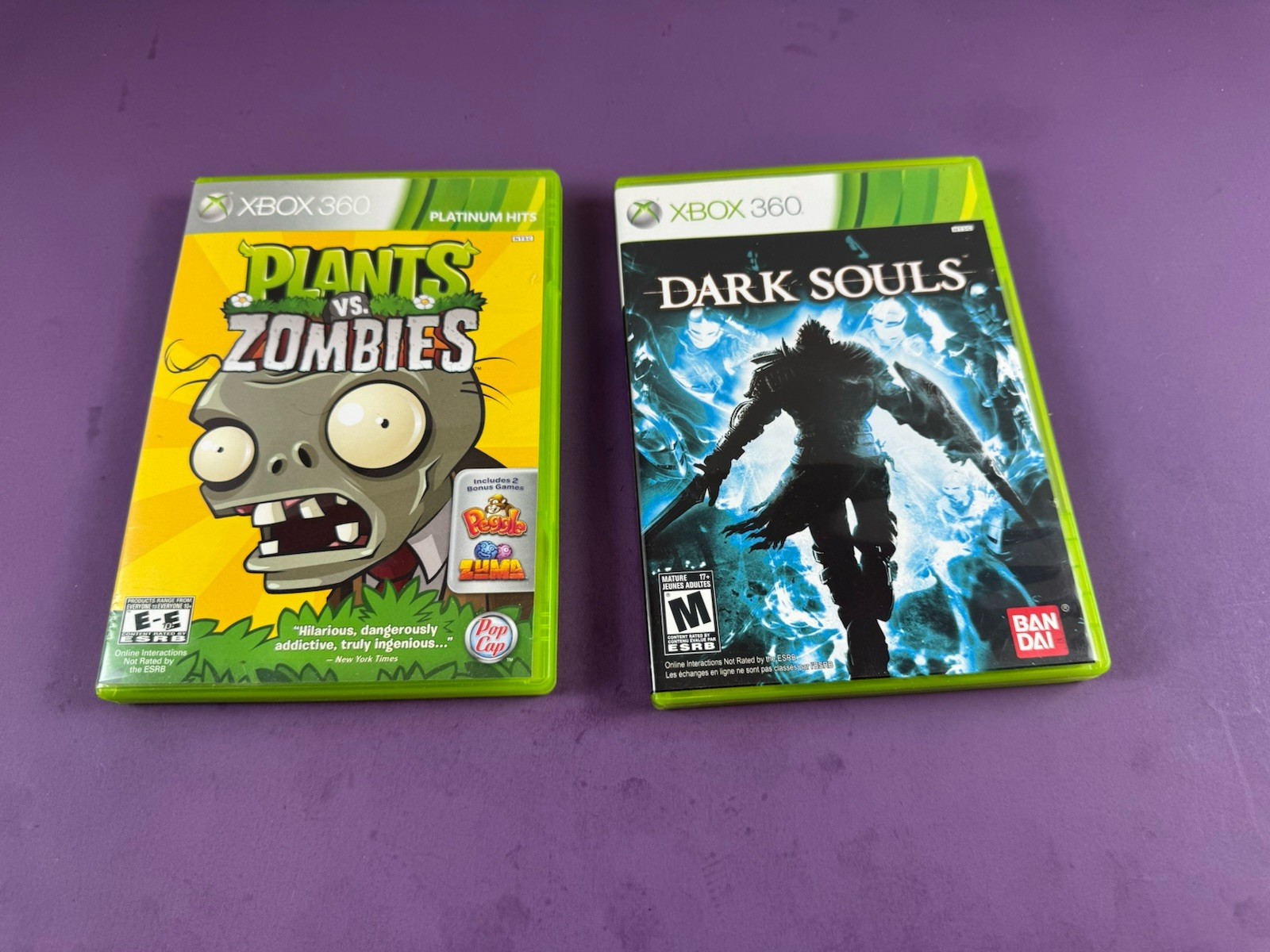 Plants Vs Zombies & Dark SoulsXbox 360 Lot Tested