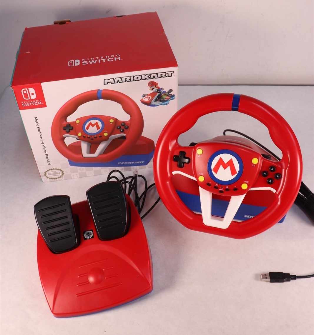 Hori NSW-204U Mario Kart Racing Wheel Pro Mini for Nintendo Switch Open Box