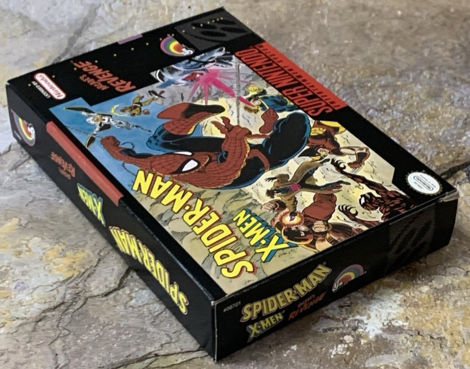 Spider Man X Men Arcade’s Revenge Beautiful Box + Insert – Super Nintendo SNES