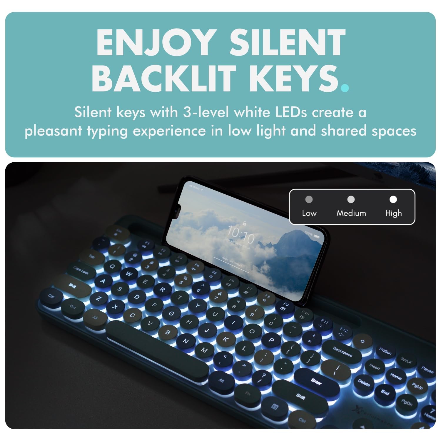 X9 Wired Keyboard and Mouse Combo with Backlight – Retro Typewriter Blue