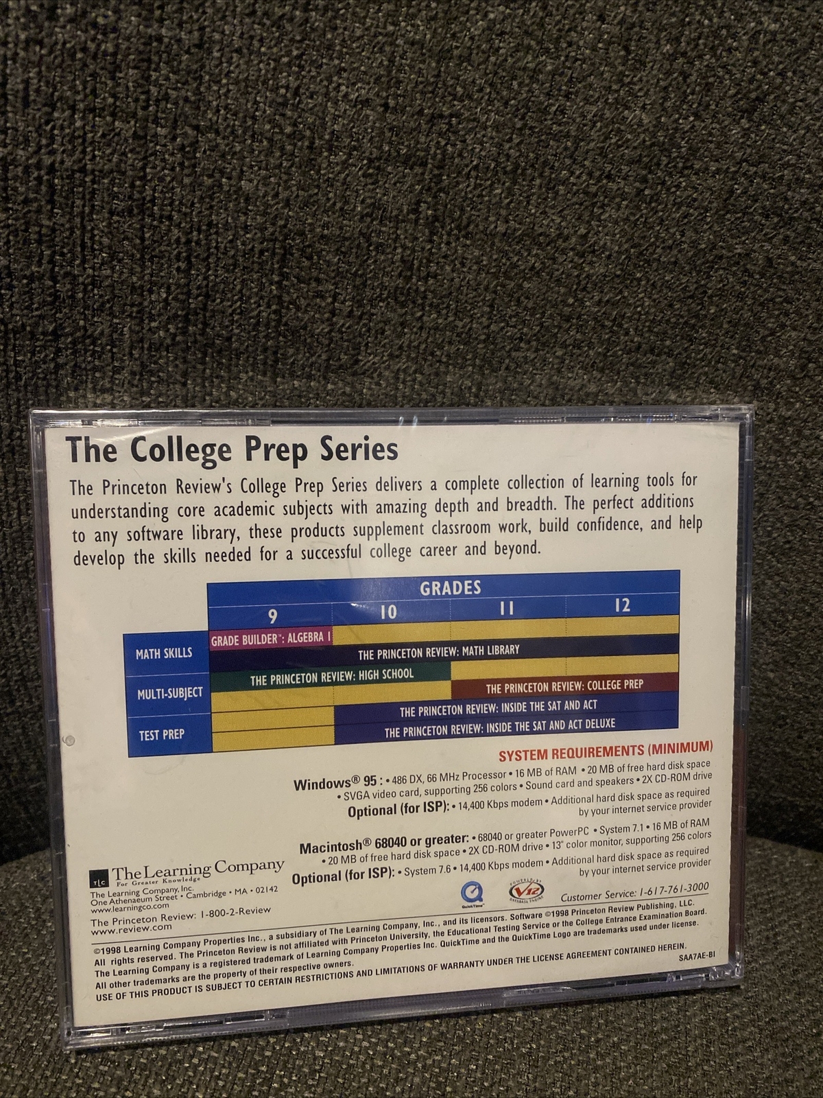 Inside The SAT PC Game The Princeton Review The Learning Company Pc 1998