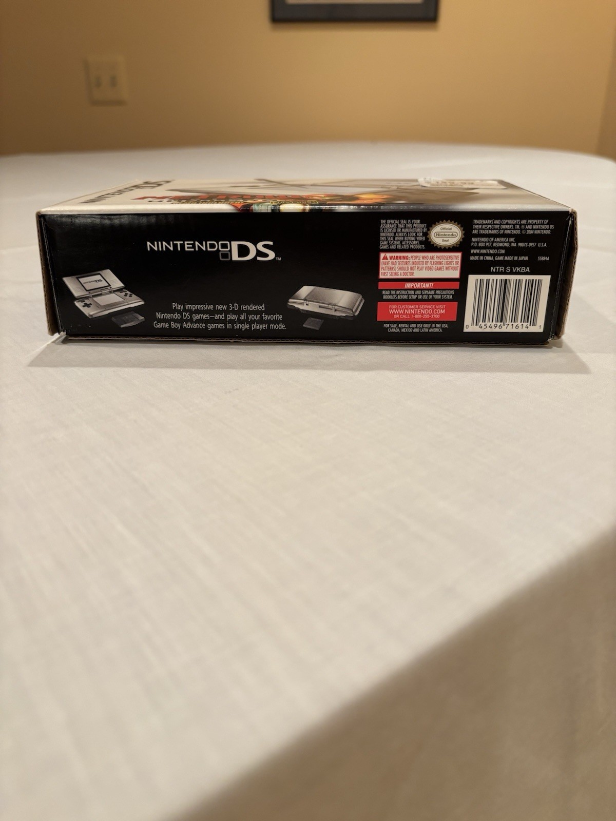 Silver Nintendo DS Handheld System With Metroid Prime Hunters First Hunt Tested