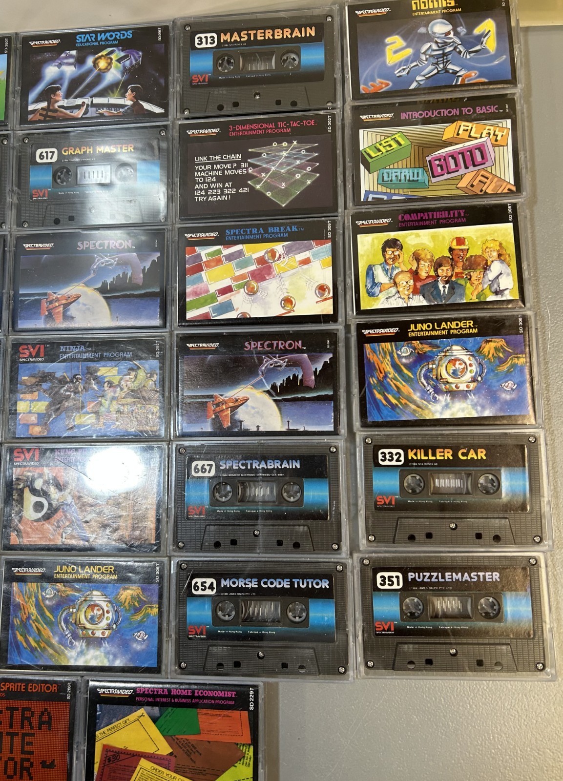 Large Lot of 40 Vintage SpectraVideo Cassette Video Games