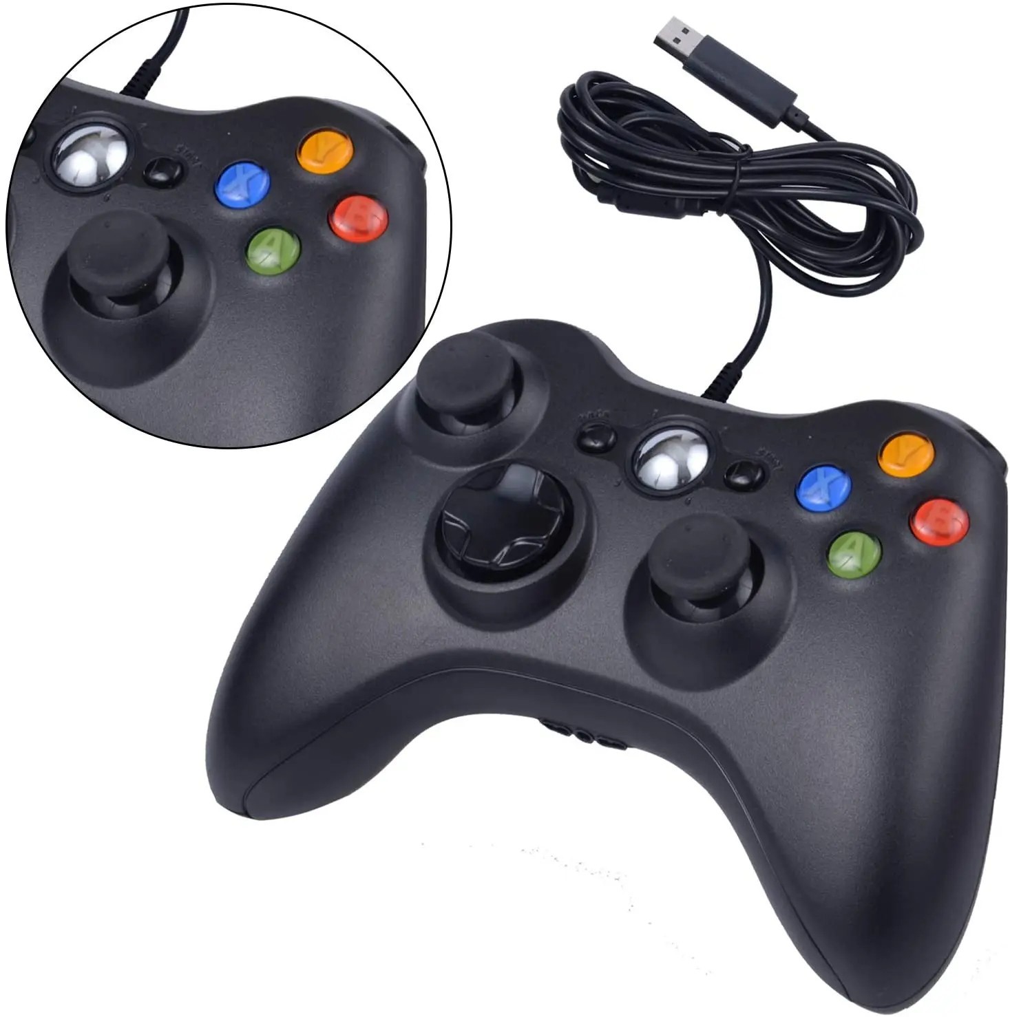 Wired Controller USB For PC Compatible With Xbox 360 / Windows 7 8 10 11 Gamepad