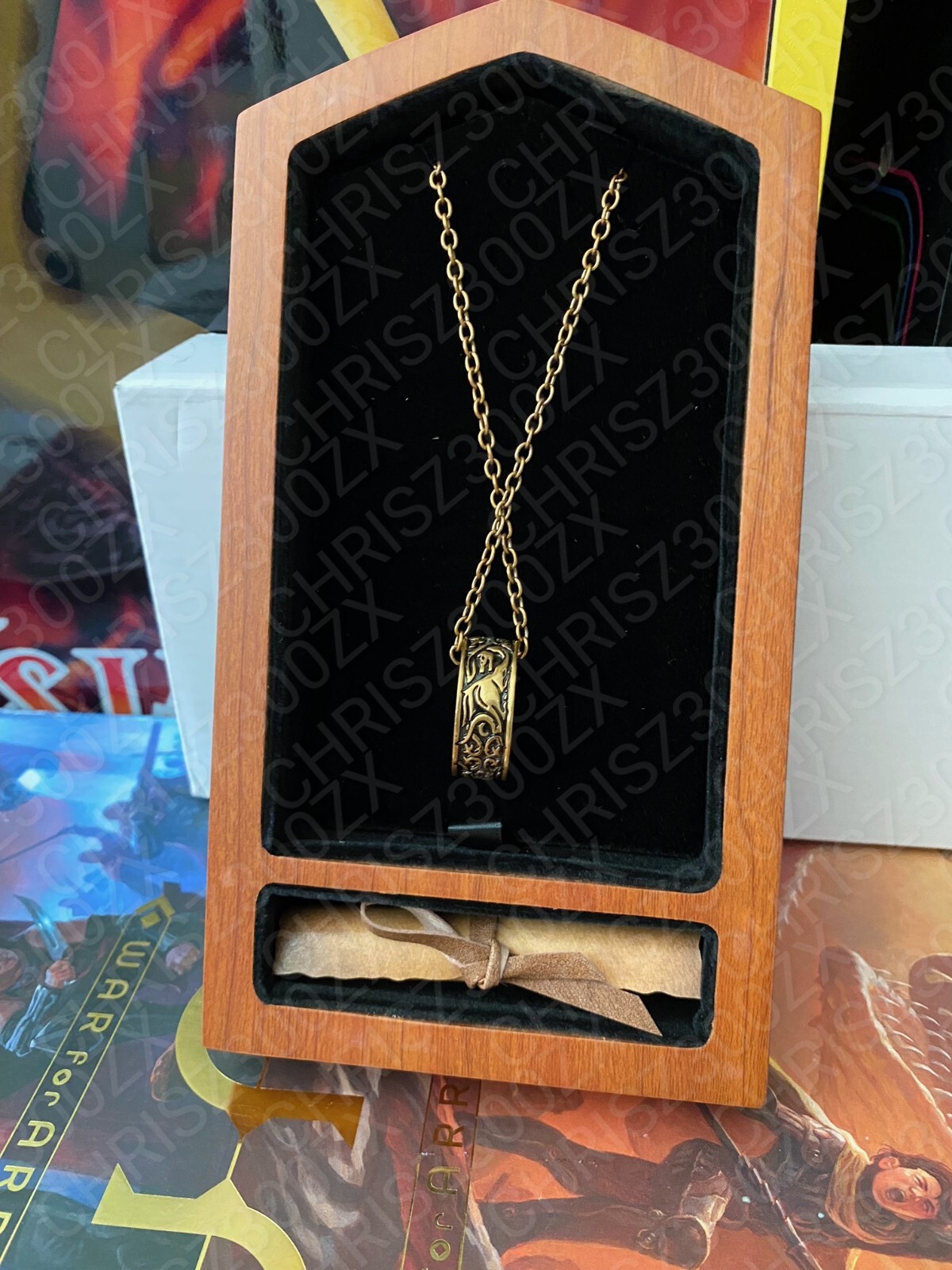 Dragon Age Morrigan Romance Bundle Box Necklace Ring Pendant + Letter Figure