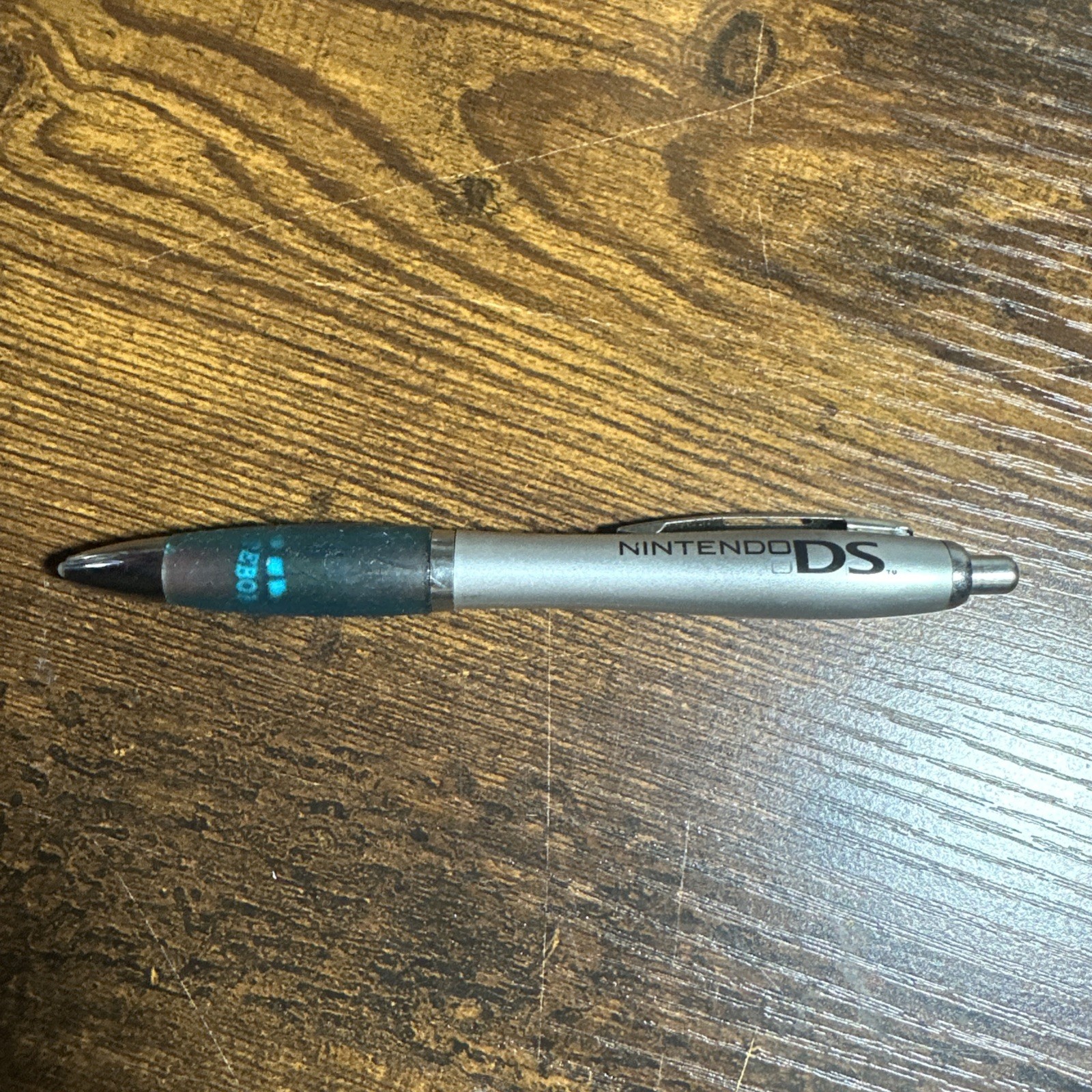 Used Official Nintendo DS Large Retractable Pen Stylus with Rubber Grip Blue
