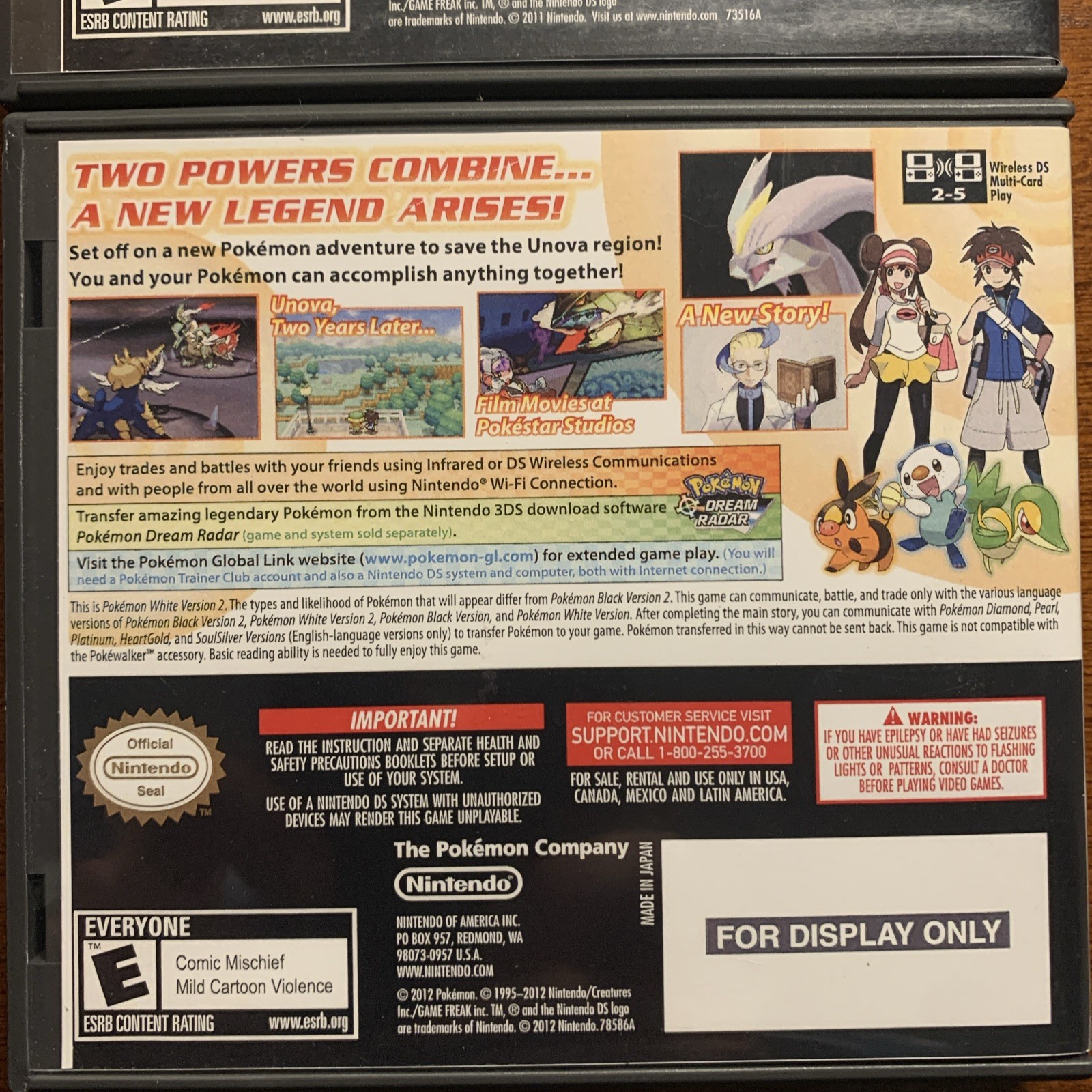 Pokemon White 2 + Black Nintendo DS Replacement Cases Only NO GAMES – Bundle