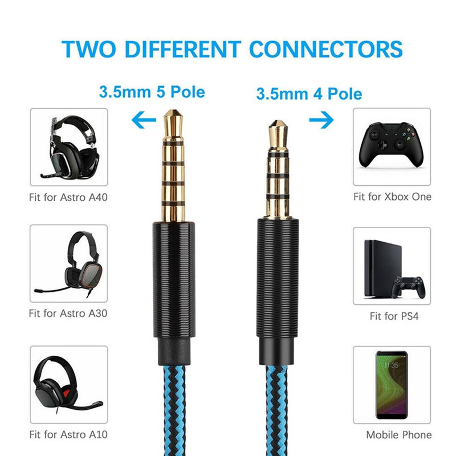2M Audio 3.5mm To 3.5mm Stereo Cable Cord For Astro A10 A40 A30 Gaming Headset b