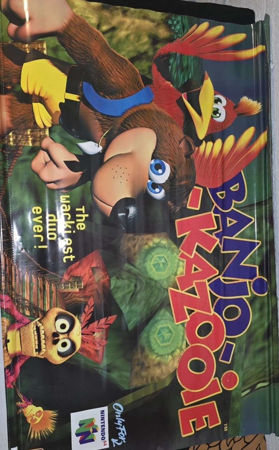 Banjo Kazooie Nintendo 64 N64 Store Banner Promo Display Standee Super Sign 1996