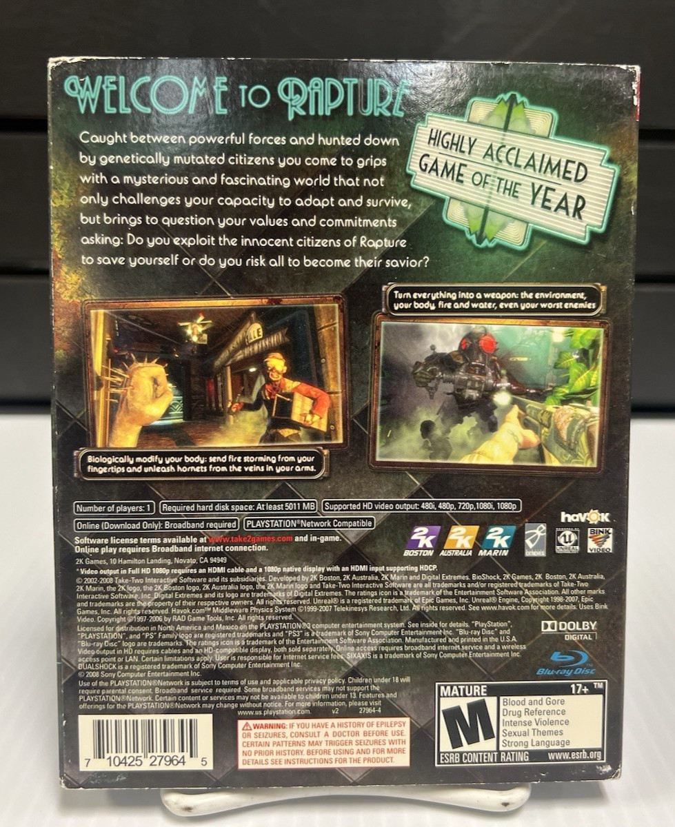 BioShock Playstation 3 New Factory Sealed With Slipcover Brand new 2K games