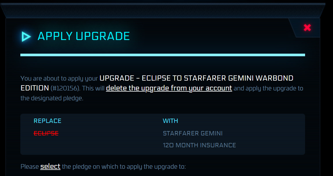 Star Citizen – Upgrade – Eclipse to Starfarer Gemini Warbond Edition -10y ins.
