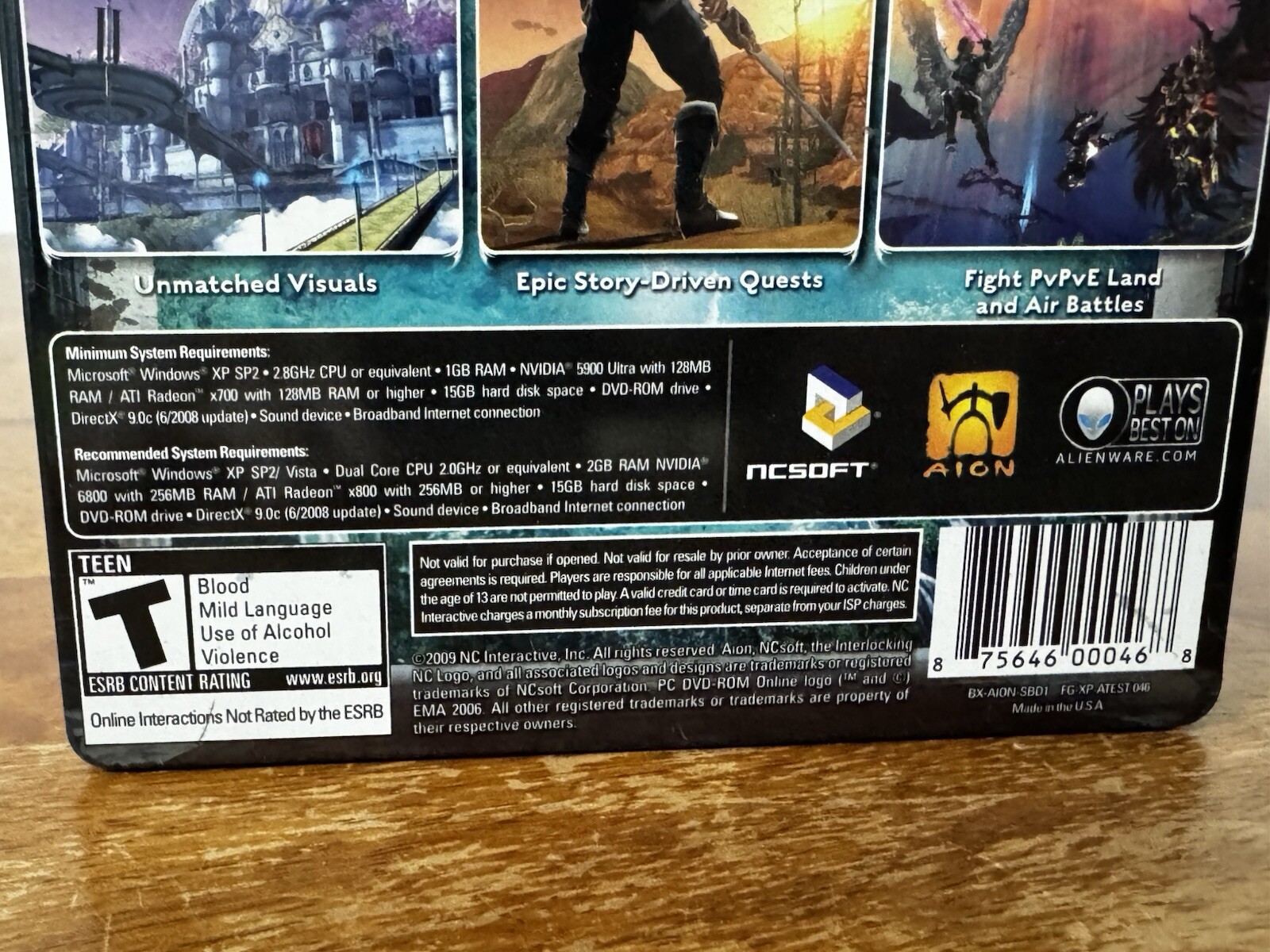 AION DVD-ROM 2-Disc PC Metal Case Steelbook Edition 2009 Game Complete TESTED