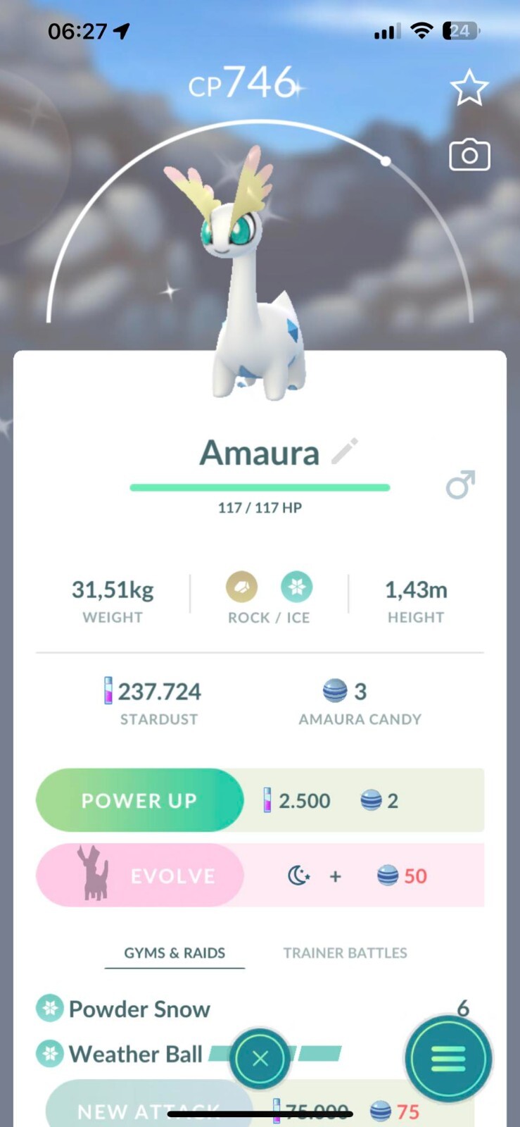 Pokemon shiny Amaura – TRADE 20k stardust