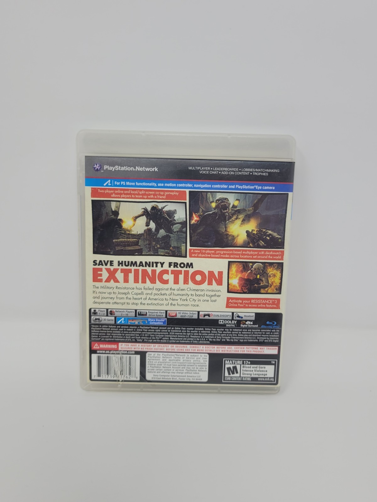 Resistance 1 + 2 + 3 Sony PlayStation 3 Complete Tested Free US Ship See Store!