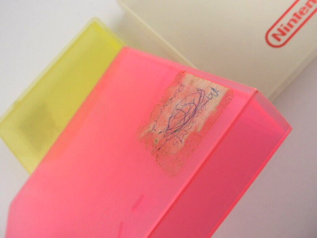 3 NES Nintendo Hard Clamshell Clear, Neon Pink and Yellow Plastic Game Case