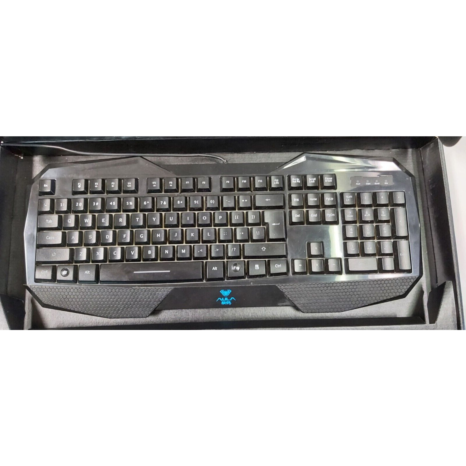 AULA Backlit Gaming Keyboard Adjustable Lights Purple Red Blue USB Wired