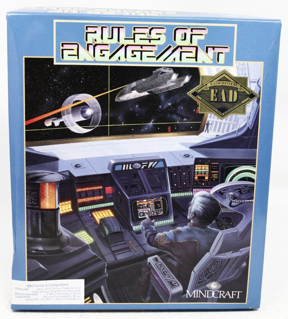 RULES OF ENGAGEMENT IBM/TANDY PC COMPUTER GAME 1991 MINDCRAFT Big Box