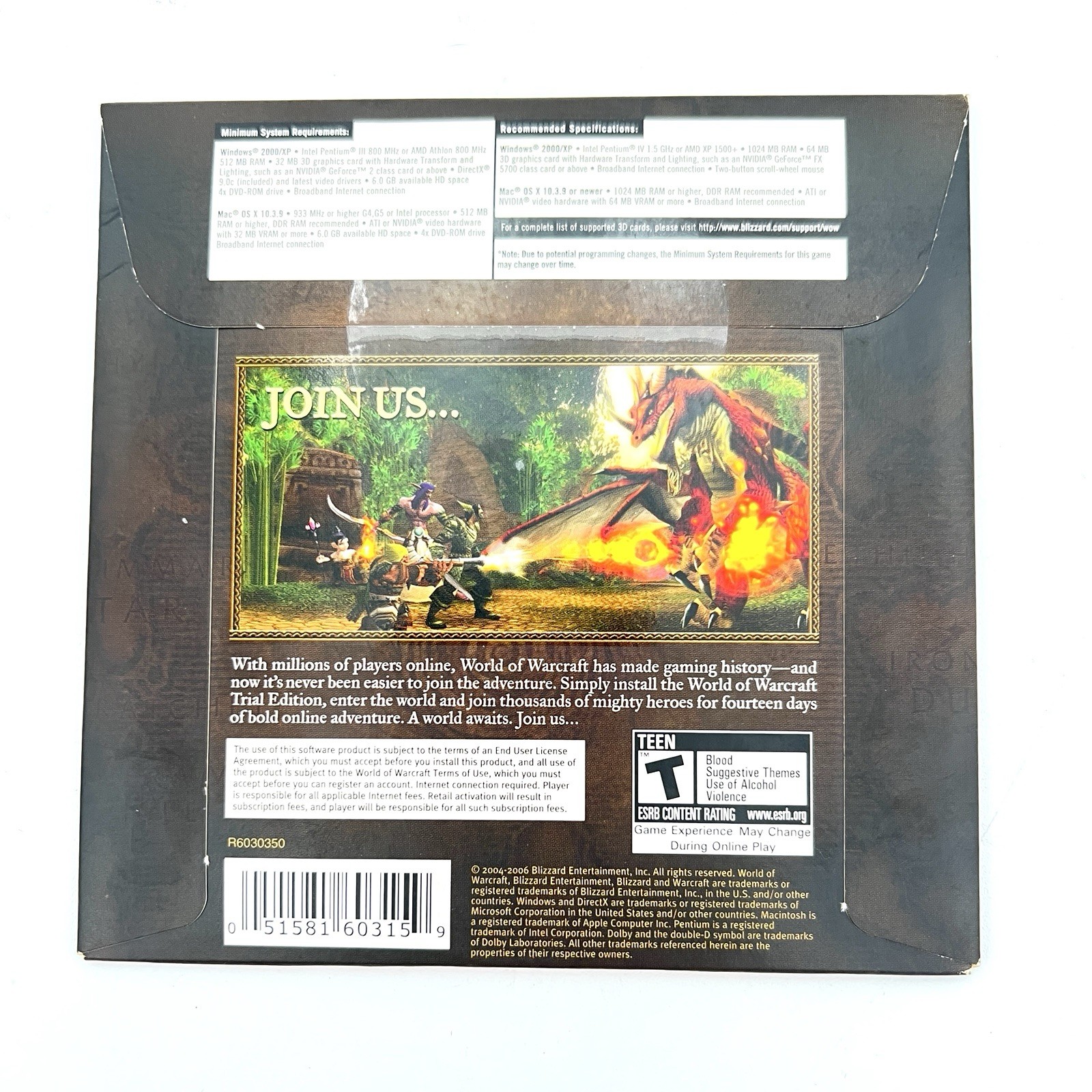World of WarCraft 2004-2006 14-Day Trial Edition DVD-ROM Blizzard Entertainment
