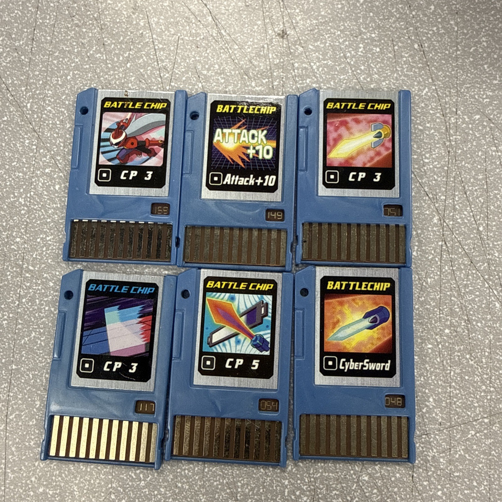 Lot of 6 MegaMan Battle chip/Battlechip Takara 2004, untested