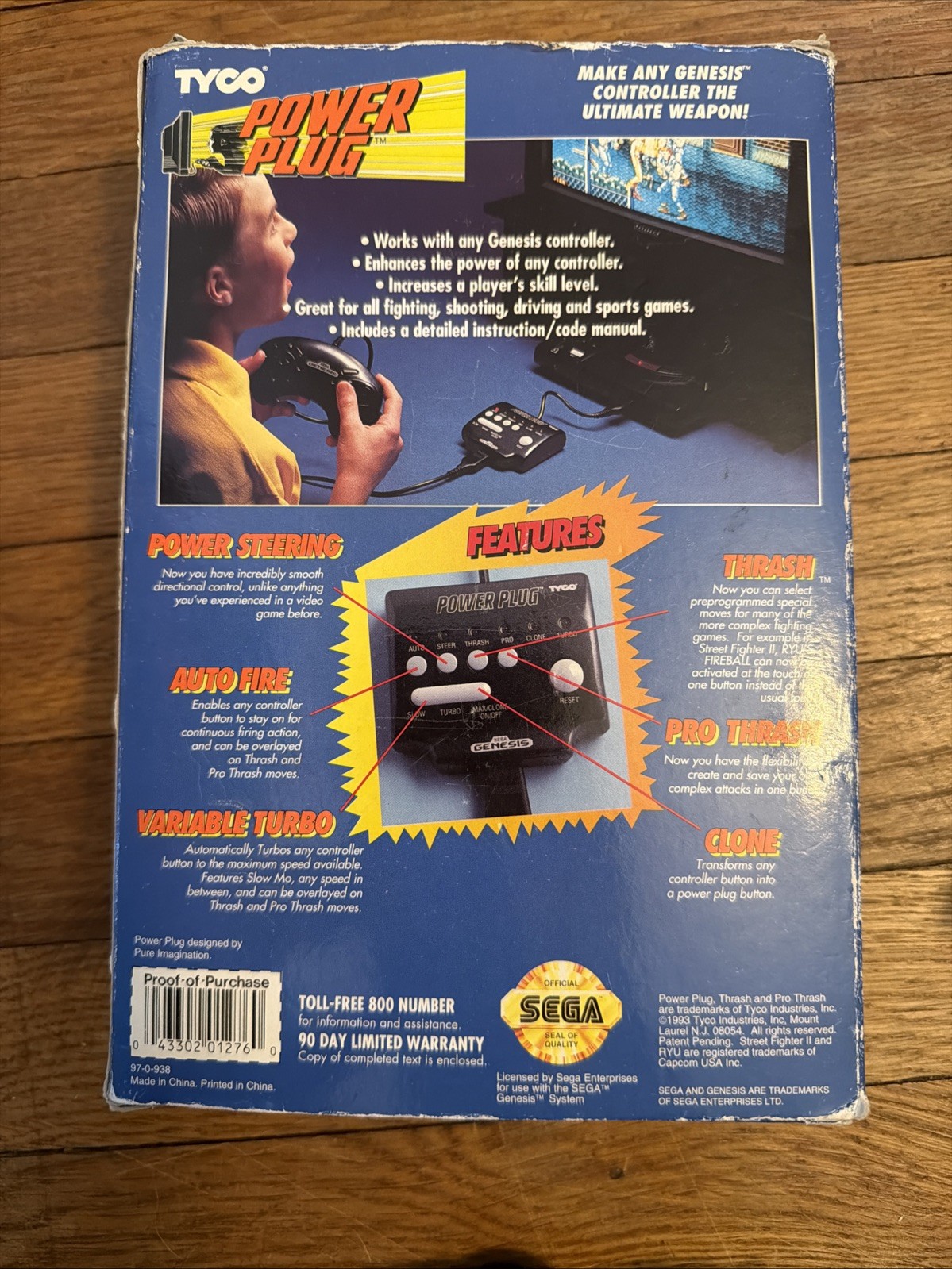Tyco Sega Genesis Power Plug in Box CIB W/ Manual – TESTED & WORKING – FREE SHIP
